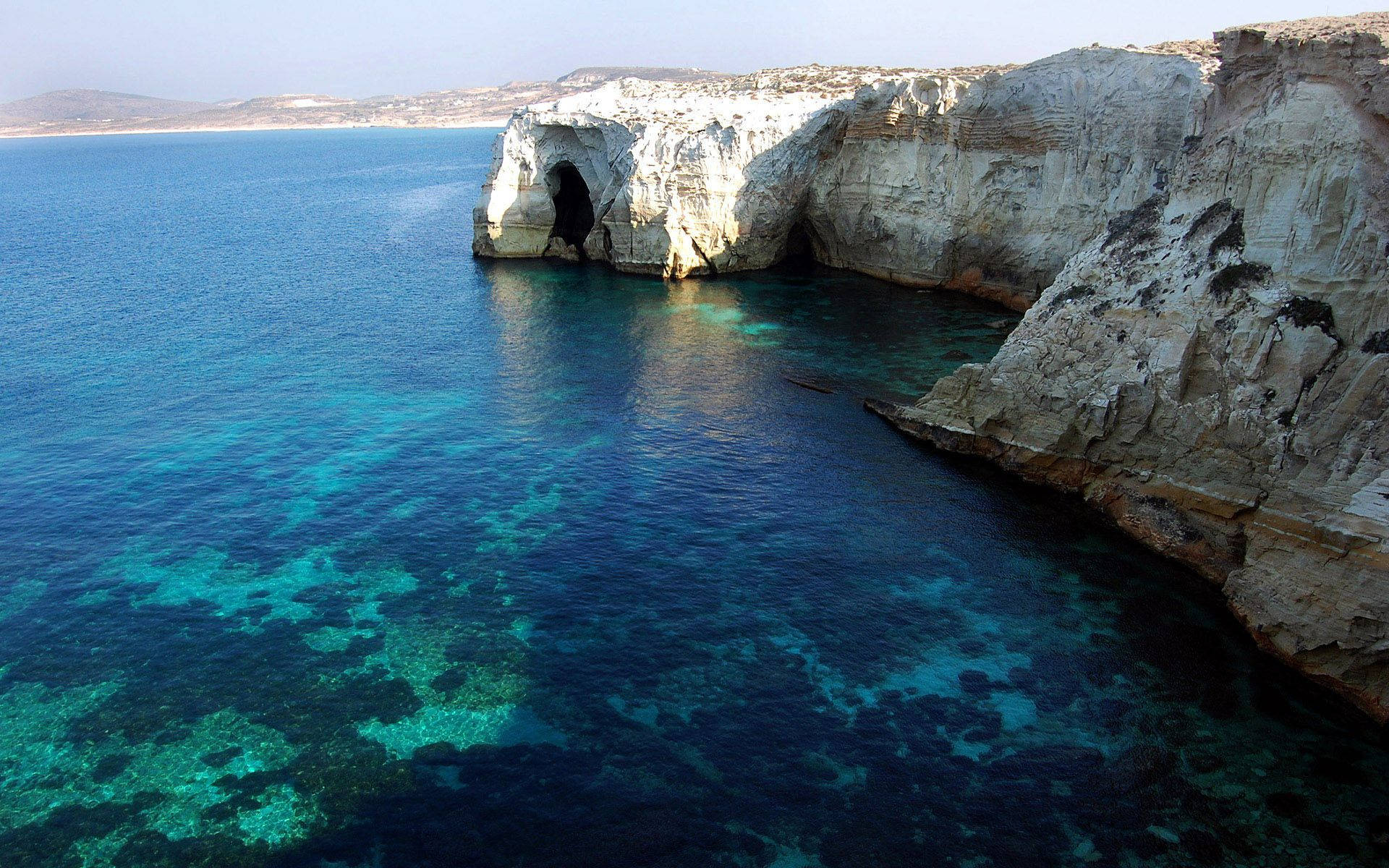 widescreen ocean mac, turquoise sea, white cliffs, Full HD Desktop Wallpaper