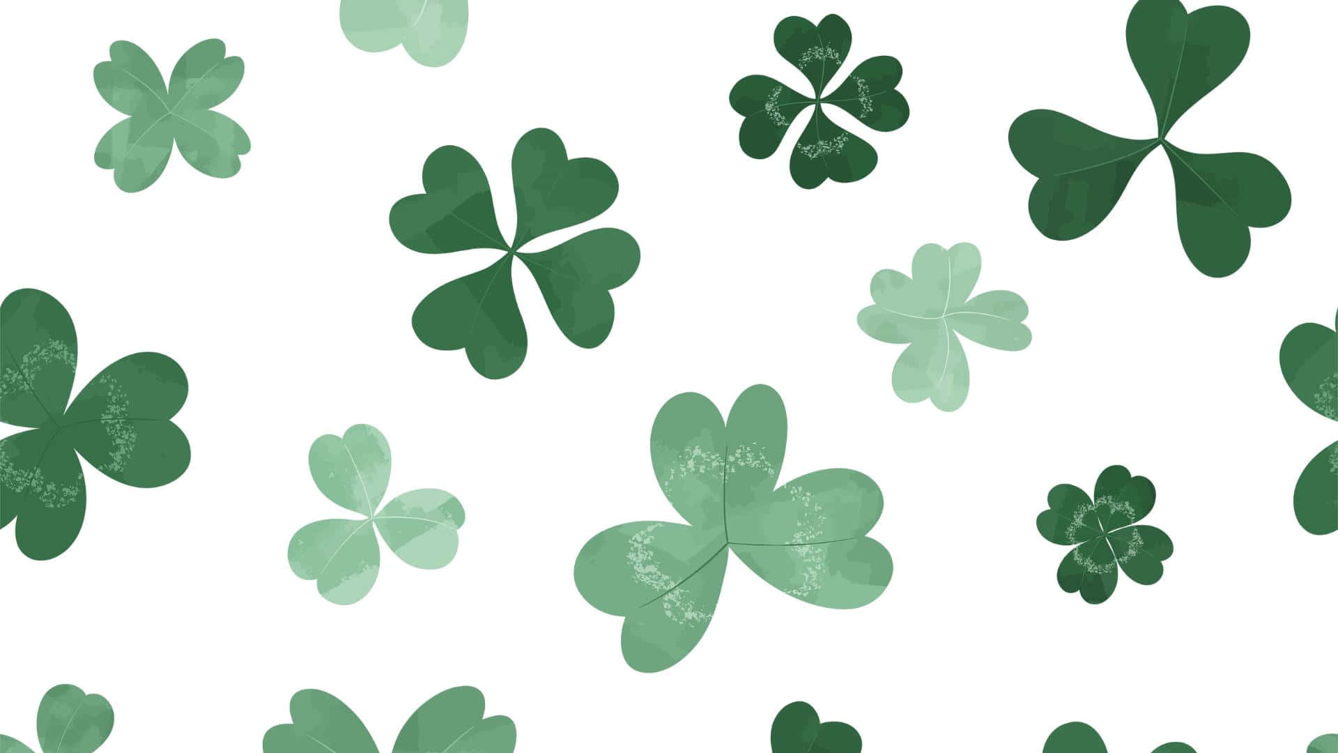 assorted shamrock pattern, four leaf clovers, green shades, Full HD Desktop Wallpaper