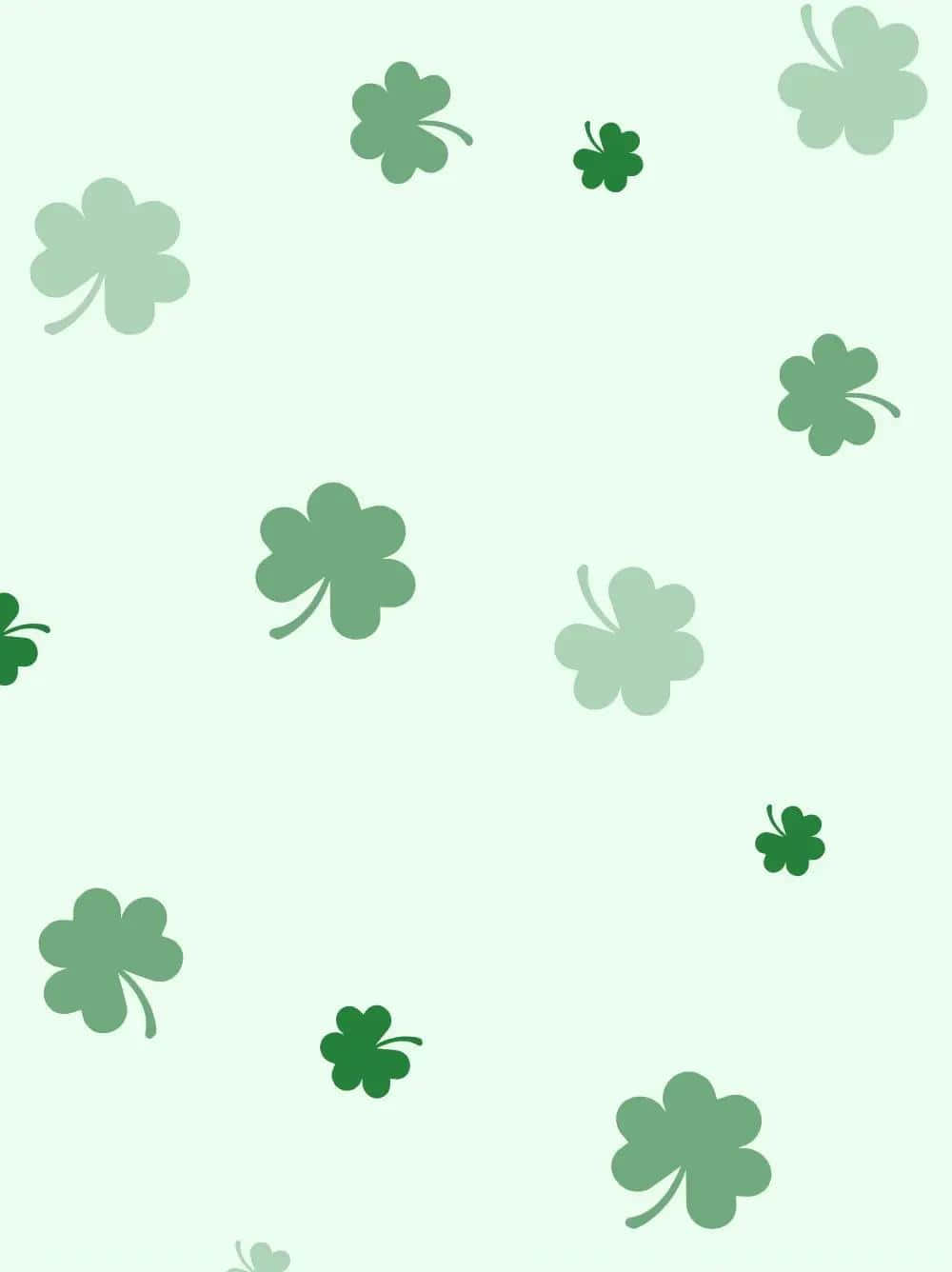 pastel shamrock pattern, light mint background, stylized green four leaf clovers, HD Phone Wallpaper