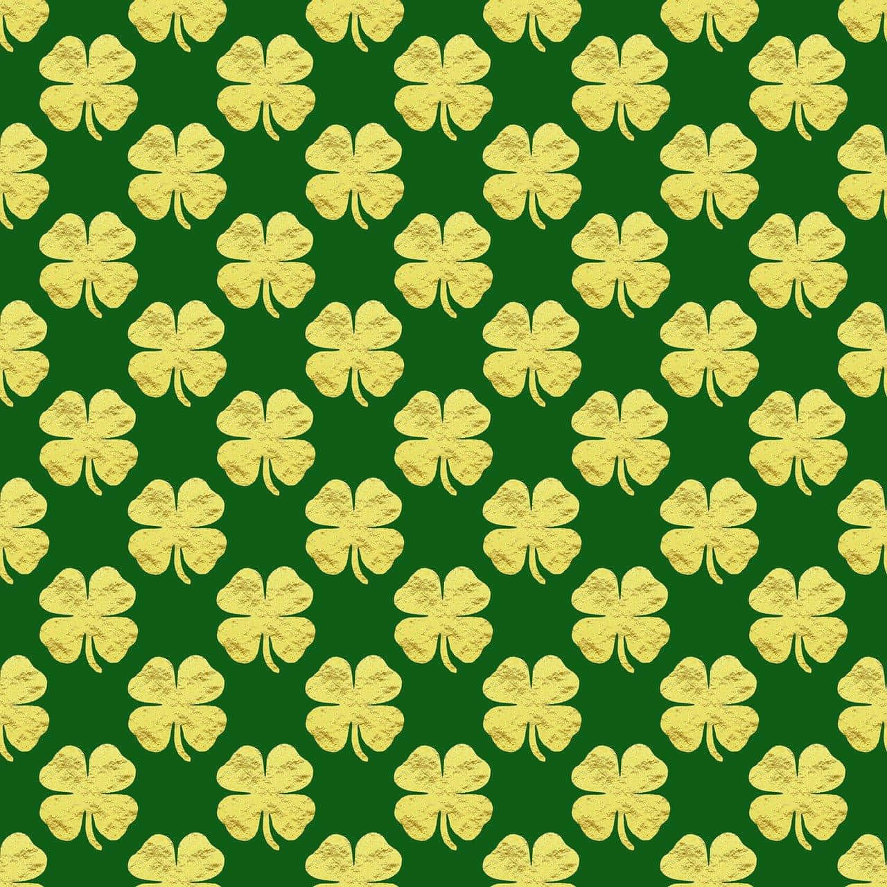 Golden Shamrock Pattern, four leaf clovers, seamless pattern, HD Desktop Wallpaper