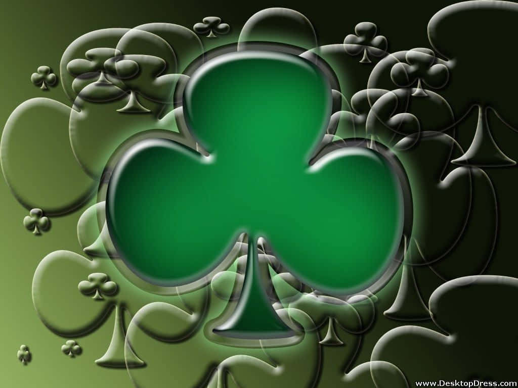 shamrock, glossy green, three-leaf clover, SD Desktop Wallpaper