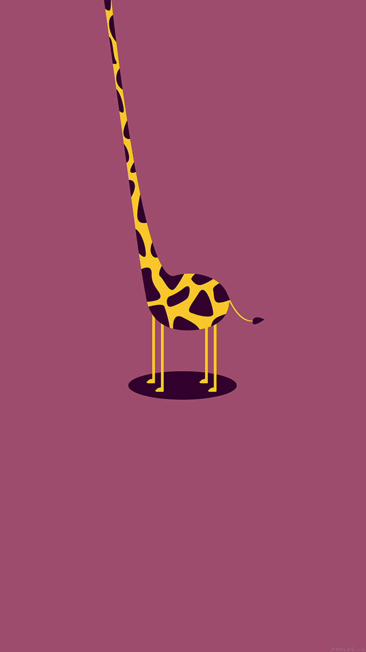 giraffe, yellow and black spots, mauve background, HD Phone Wallpaper