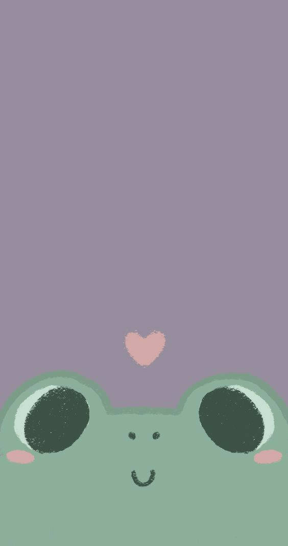 cute simple frog, green frog, big eyes, SD Phone Wallpaper