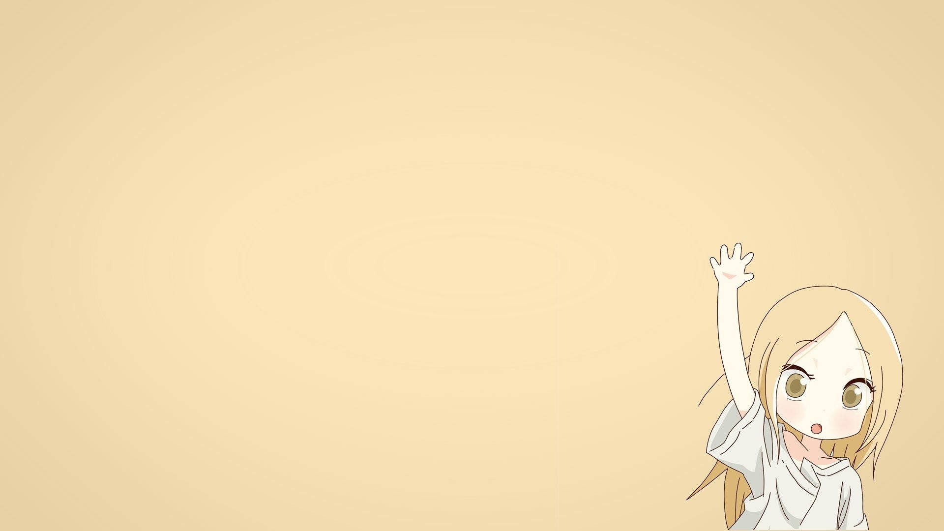 blonde hair, anime girl, cheerful, Full HD Desktop Wallpaper