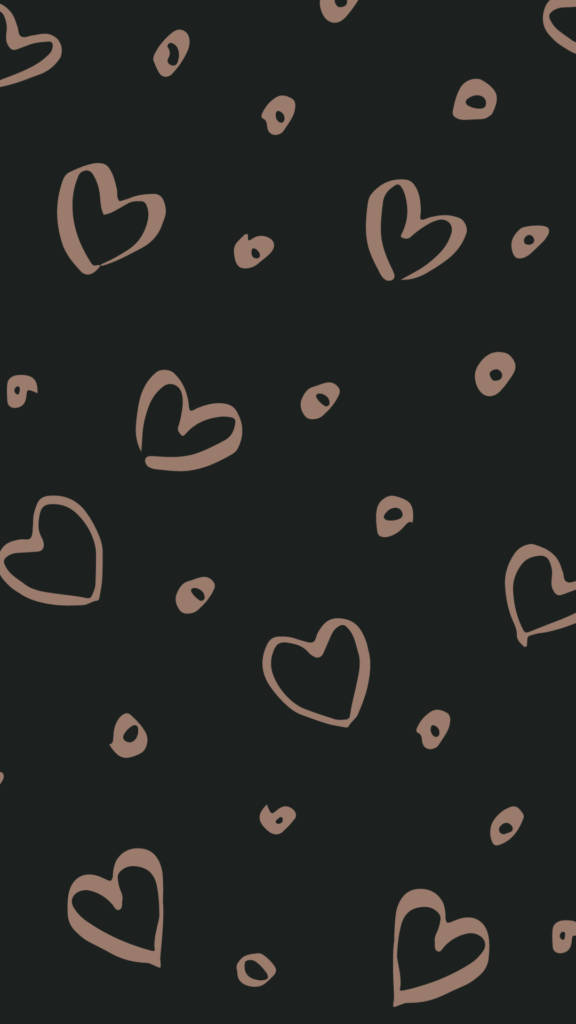 beige, dark charcoal, hearts, SD Phone Wallpaper