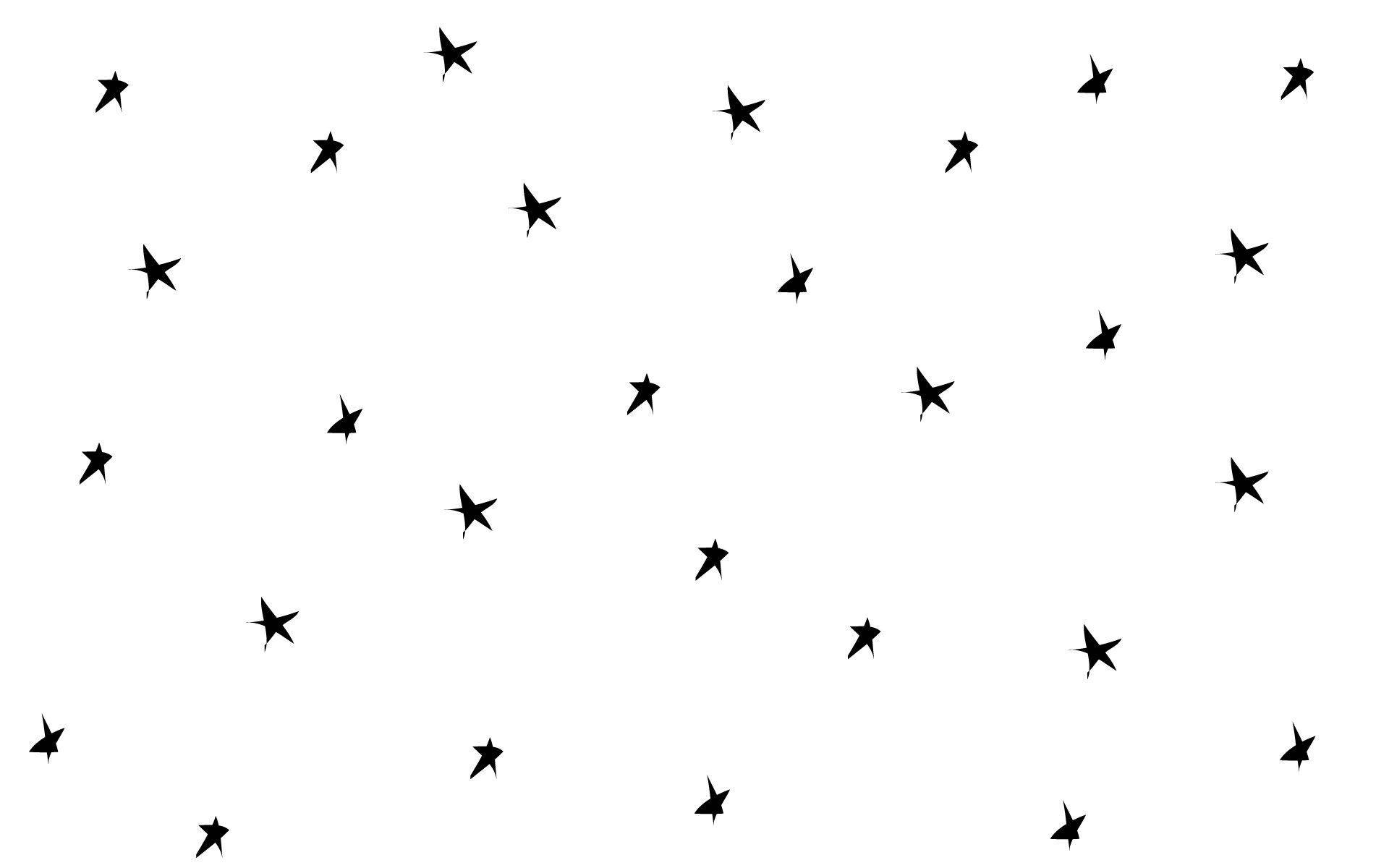 Cute Simple, black stars, plain white background, Full HD Desktop Wallpaper