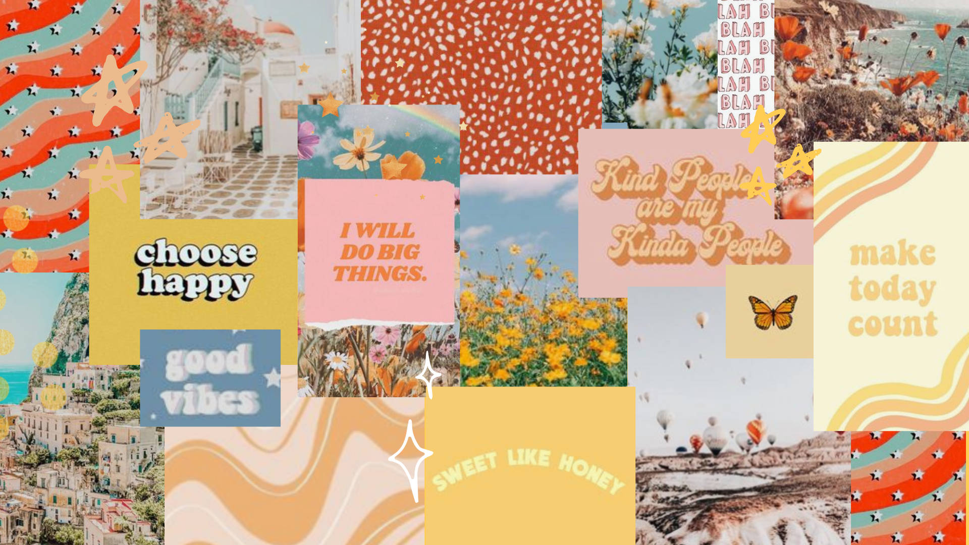 cute collage, motivational quotes, scenic photos, Full HD Desktop Wallpaper