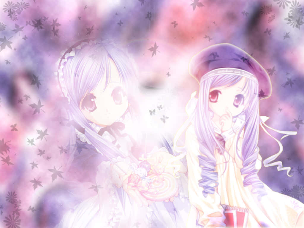 cute sister, lavender hair, pink purple haze, SD Desktop Wallpaper
