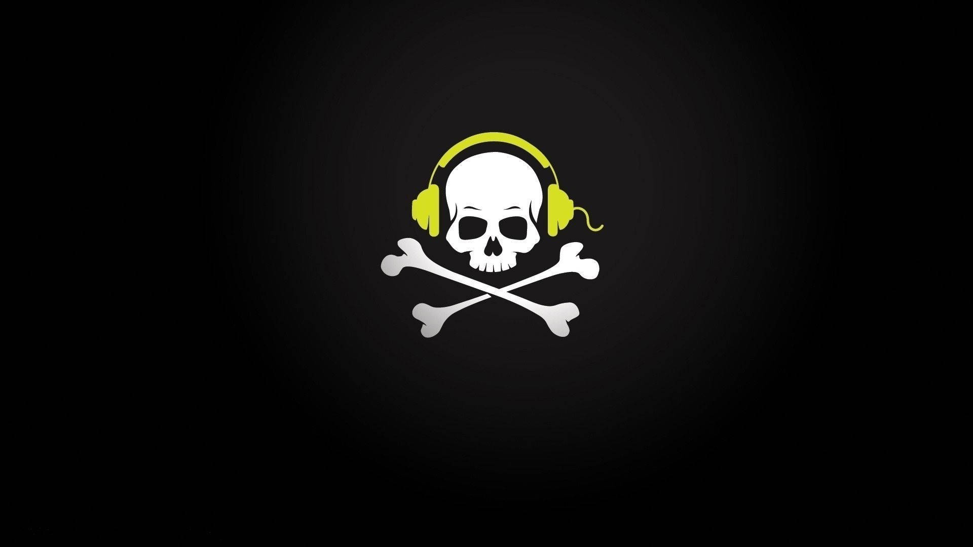 Cute Skeleton, white skull, crossed bones, Full HD Desktop Wallpaper