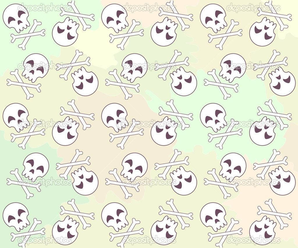 cute skeleton, cartoon skulls, crossbones, SD Desktop Wallpaper