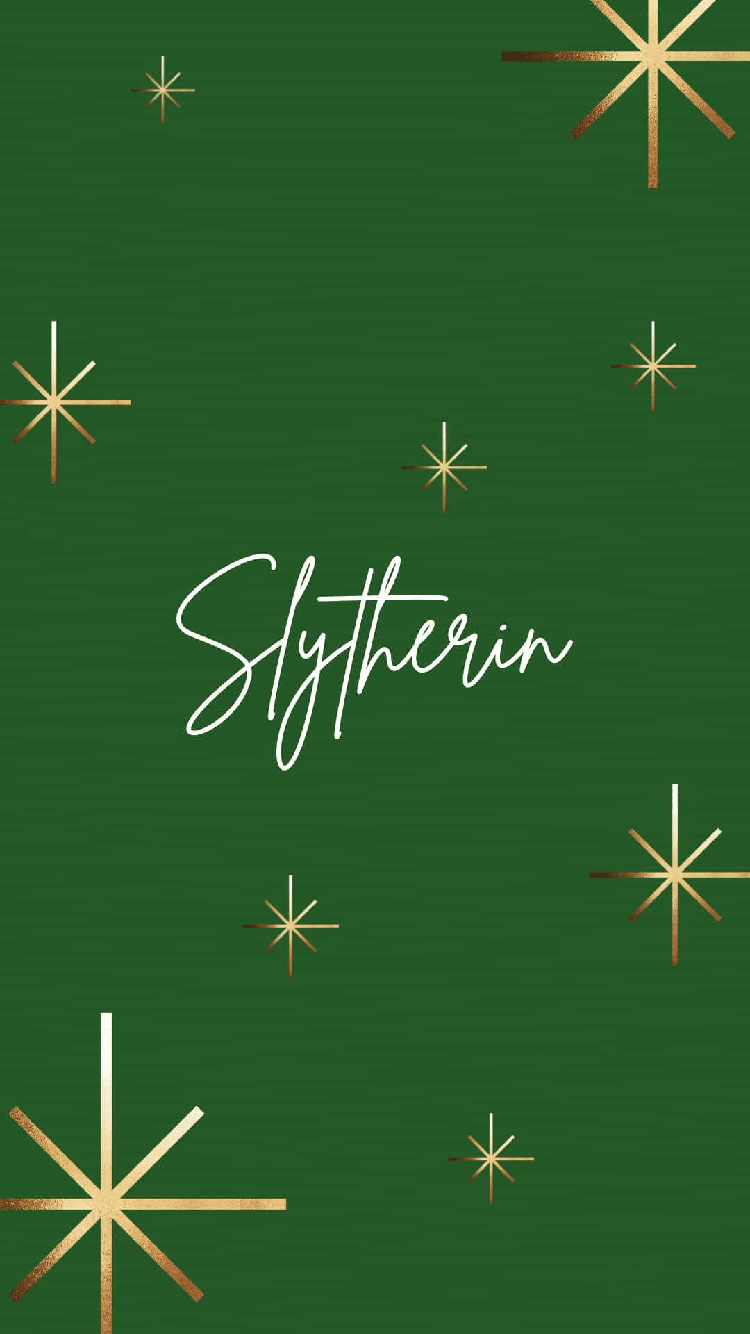 Slytherin, dark green, gold starbursts, Full HD Phone Wallpaper