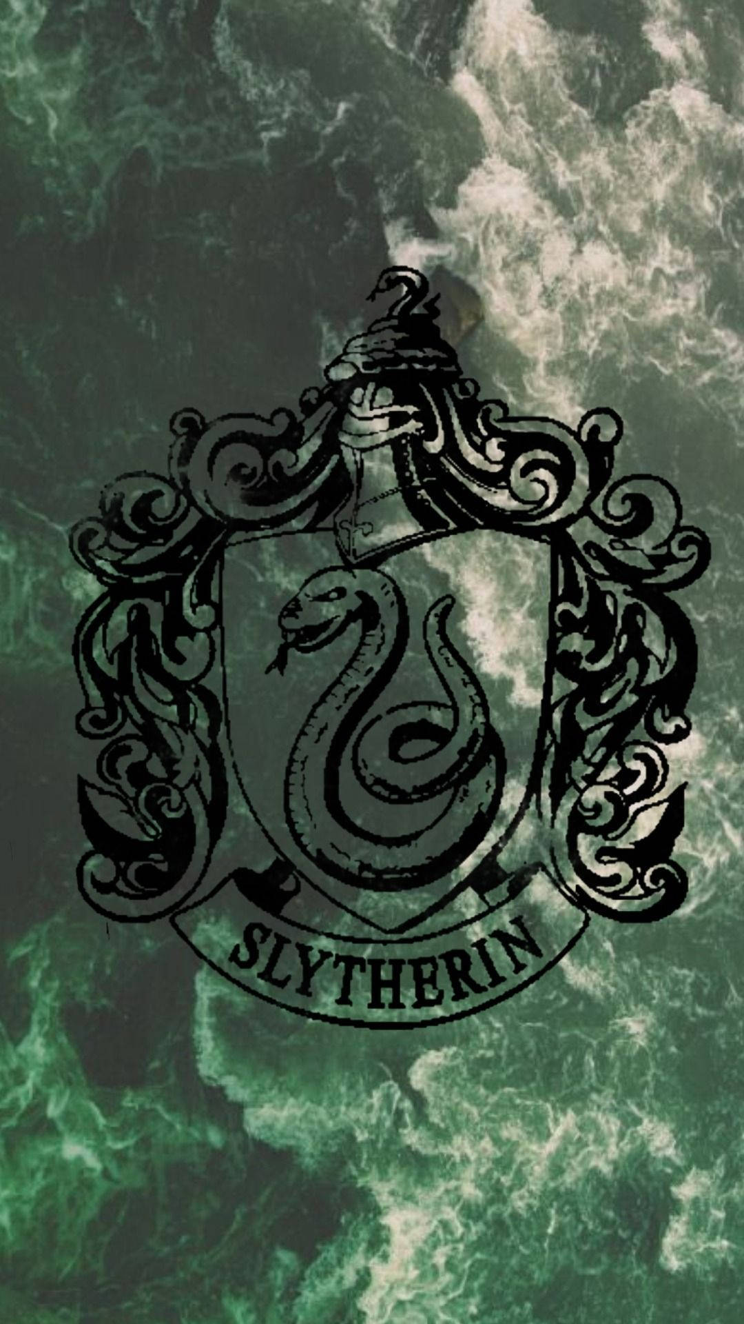 Slytherin, Slytherin crest, coiled serpent, Full HD Phone Wallpaper