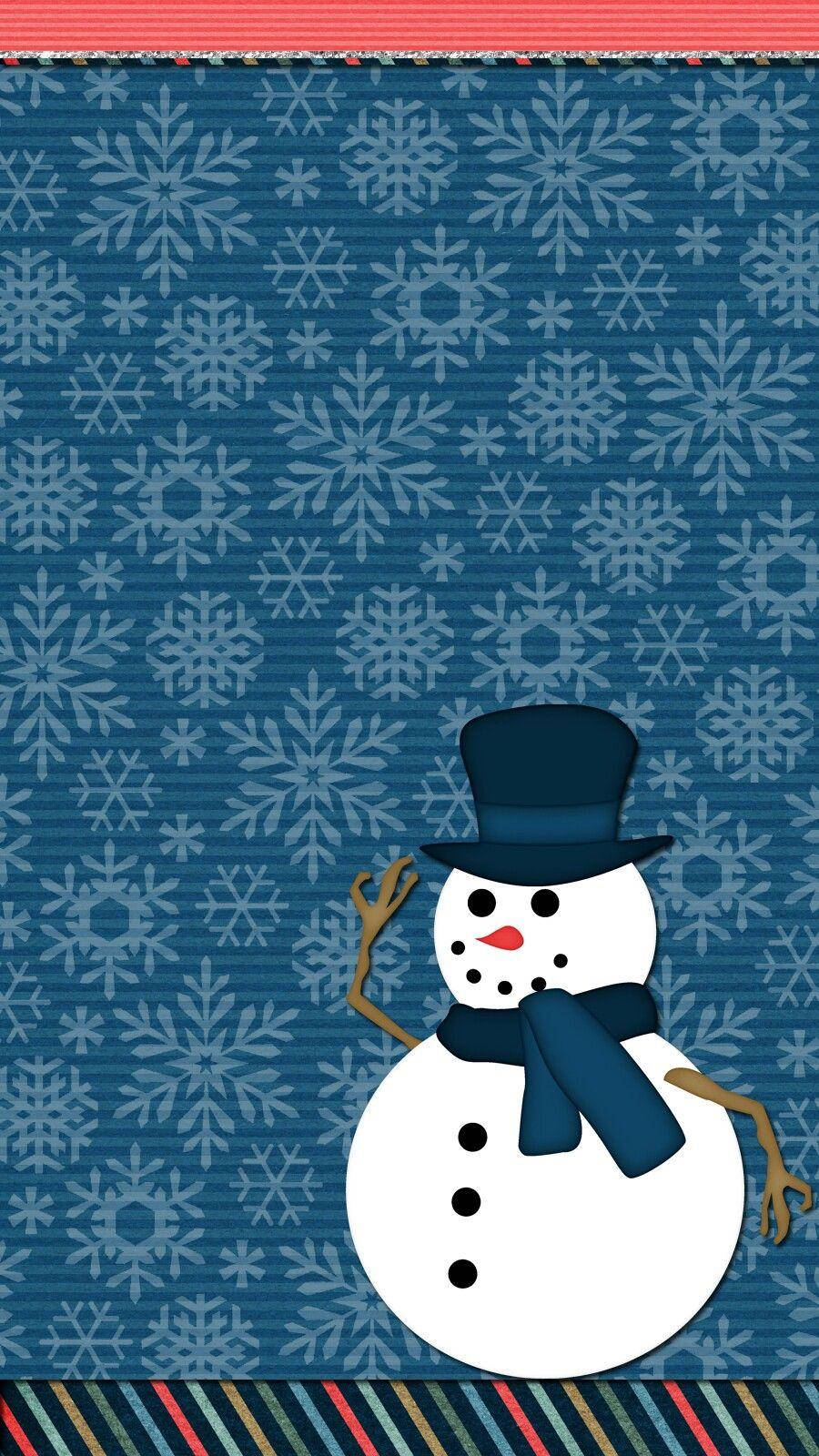 Cute Snow Man, top hat, scarf, HD Phone Wallpaper