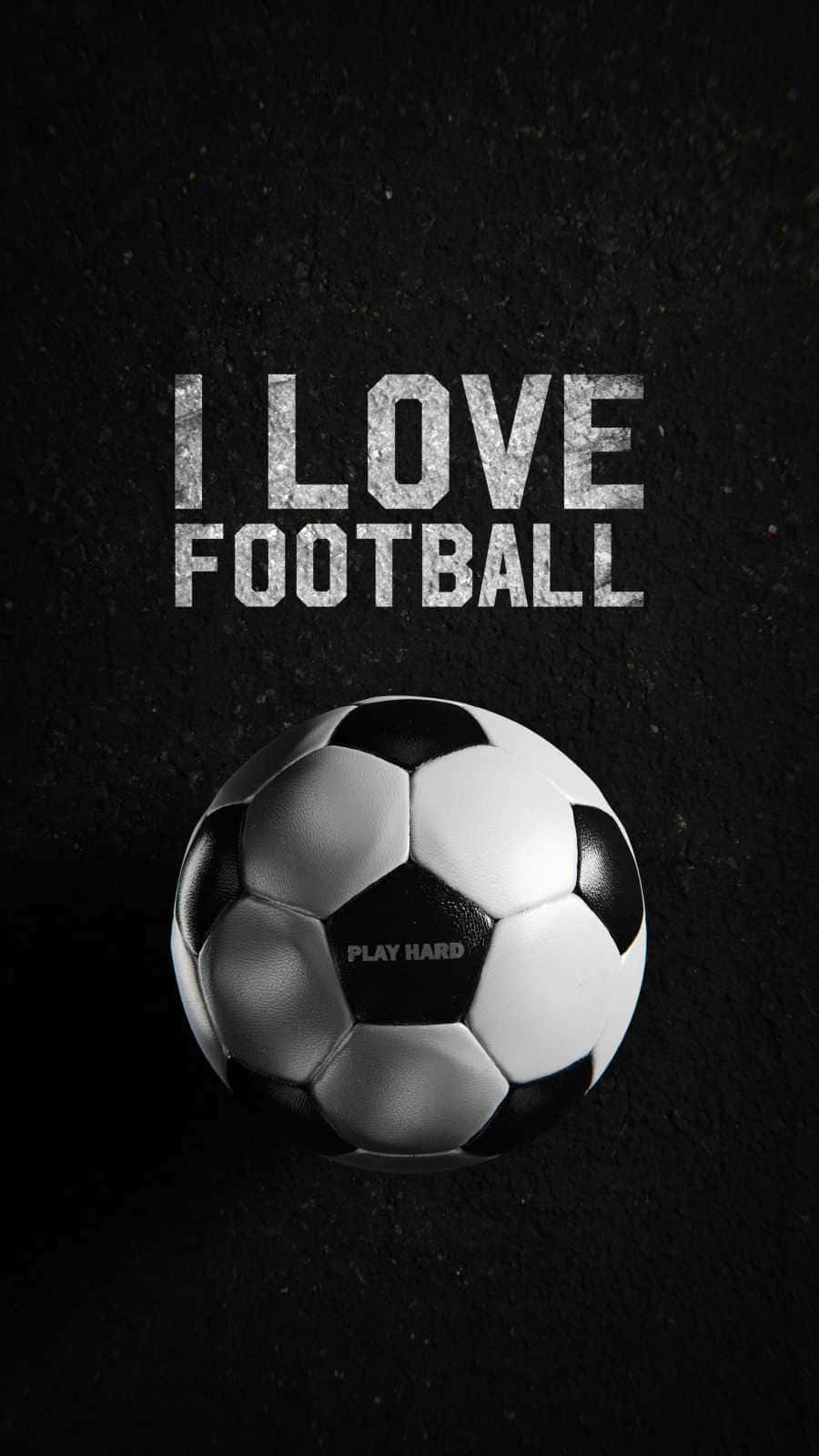 black and white football, dark textured ground, bold text, HD Phone Wallpaper