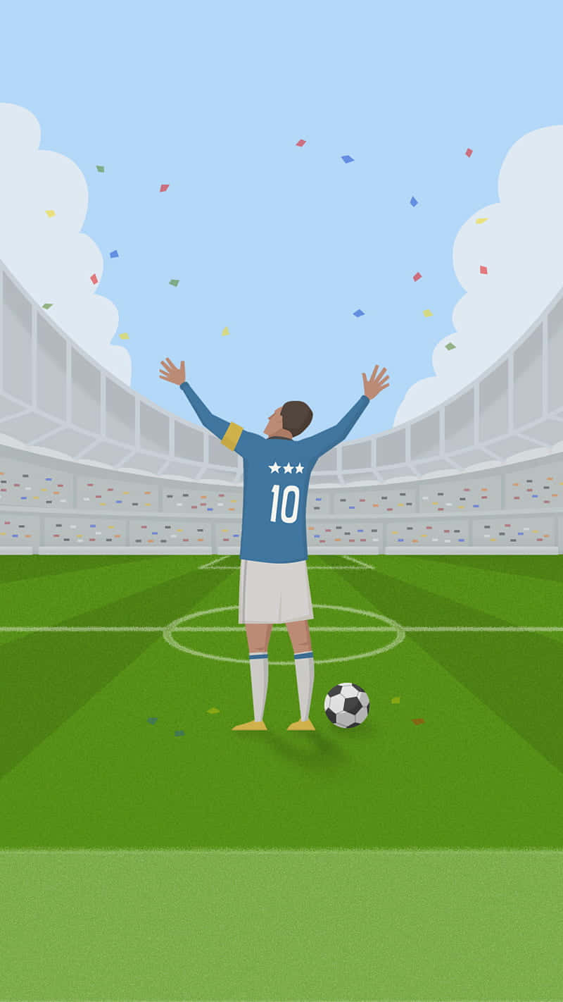 blue jersey number 10, green pitch, colorful confetti, HD Phone Wallpaper