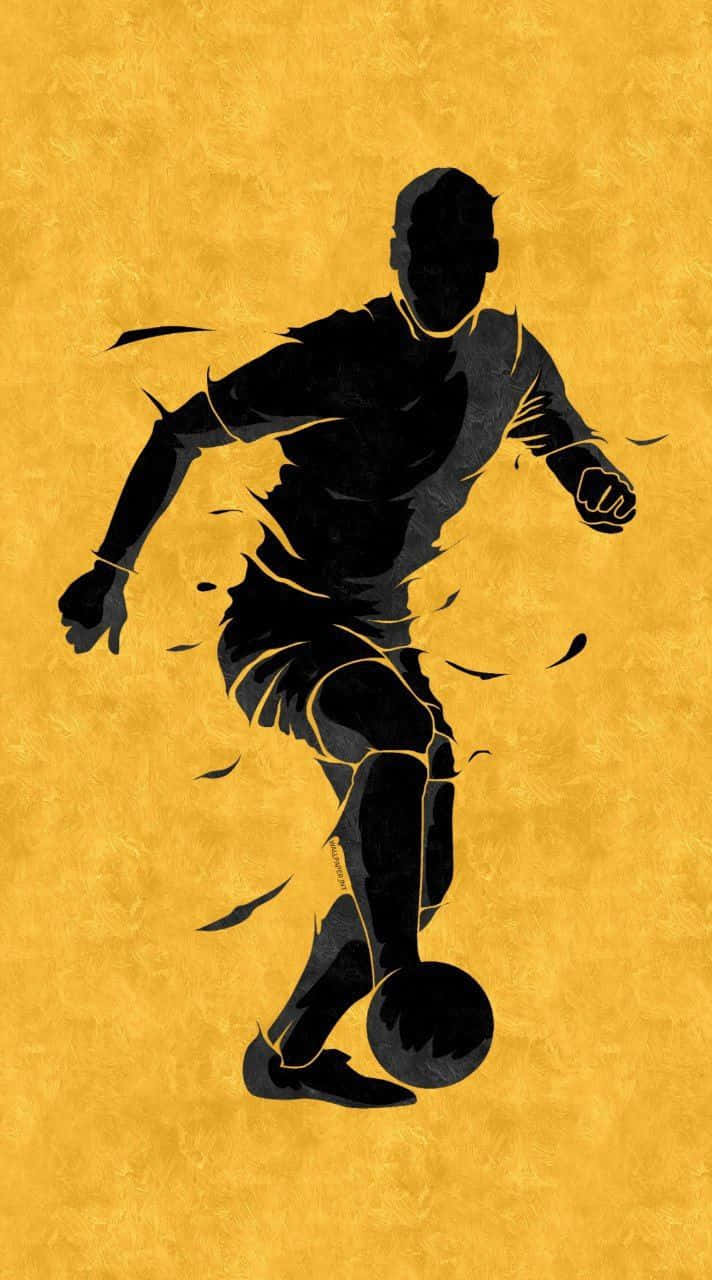 cute soccer, black silhouette, soccer player, HD Phone Wallpaper