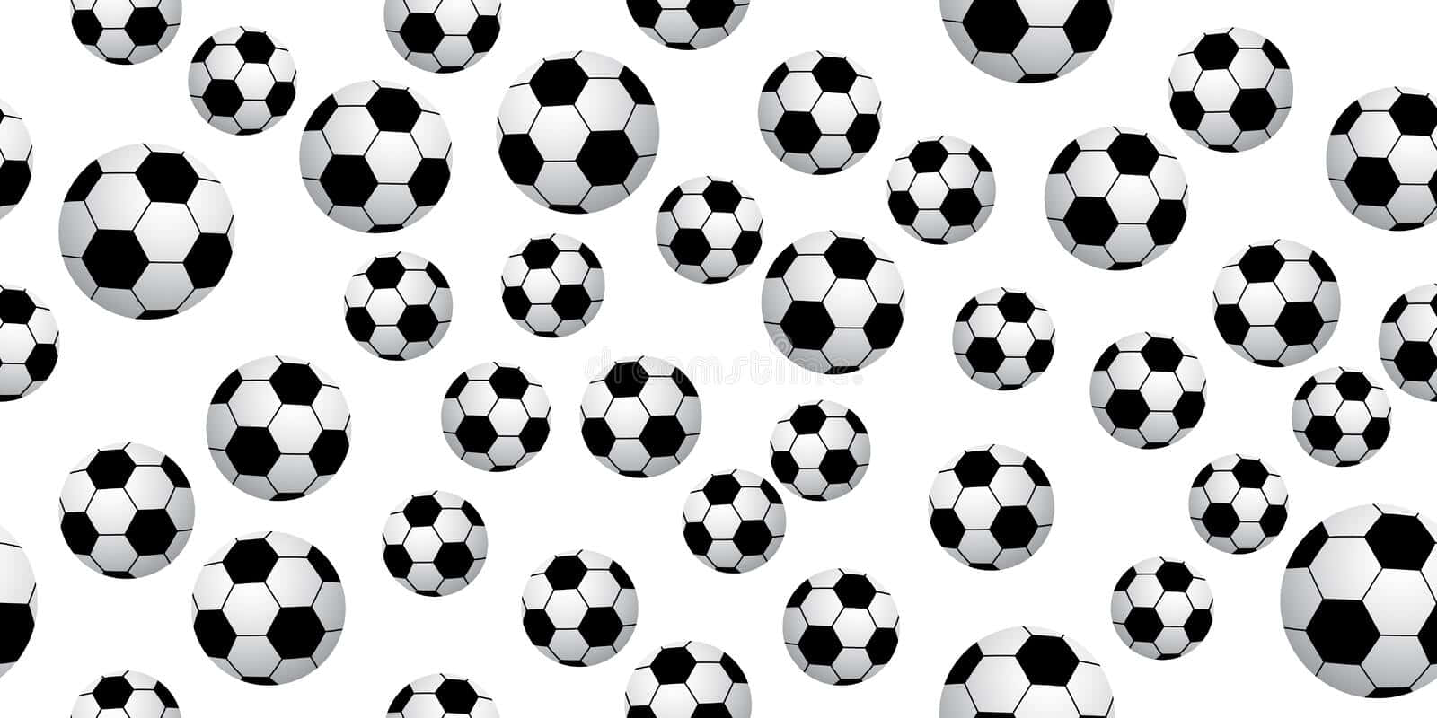 cute soccer, black and white soccer balls, clean white background, HD Desktop Wallpaper