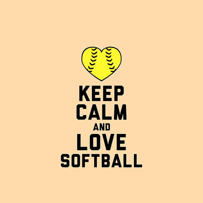 Cute Softball, yellow softball, heart shape, SD Desktop Wallpaper