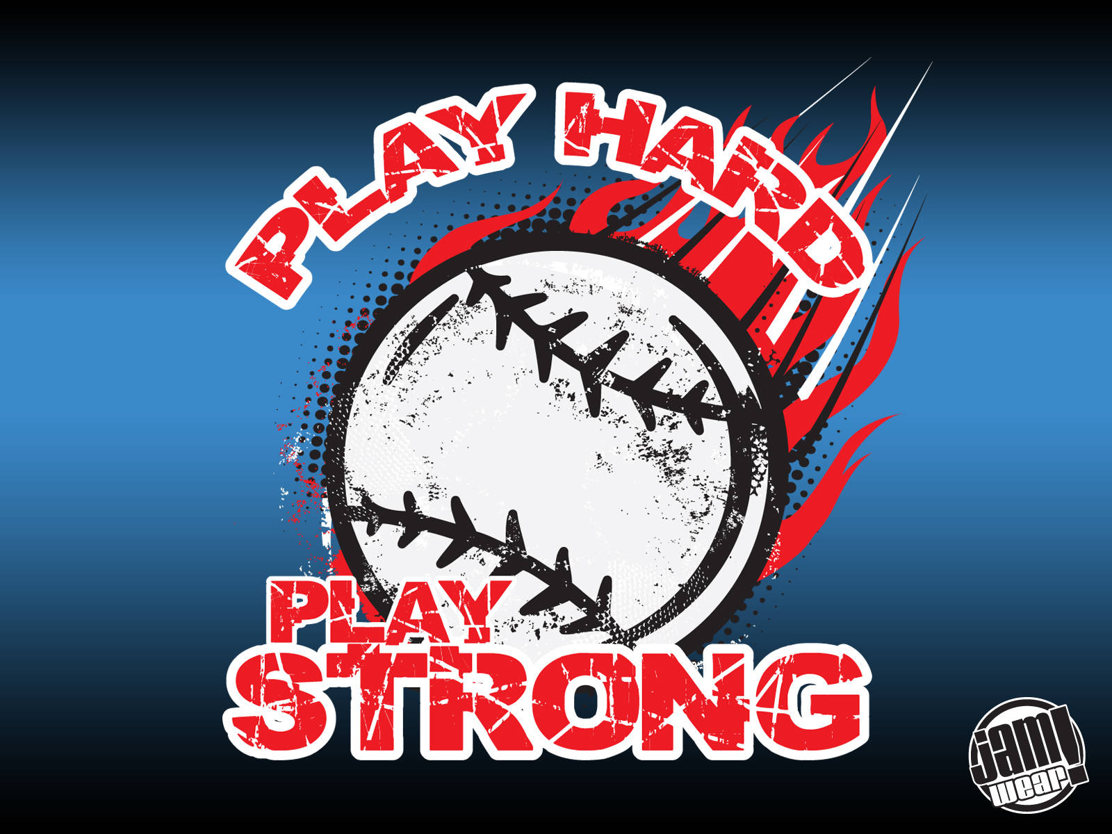 Cute Softball Logo, distressed baseball, red flame accents, HD Desktop Wallpaper