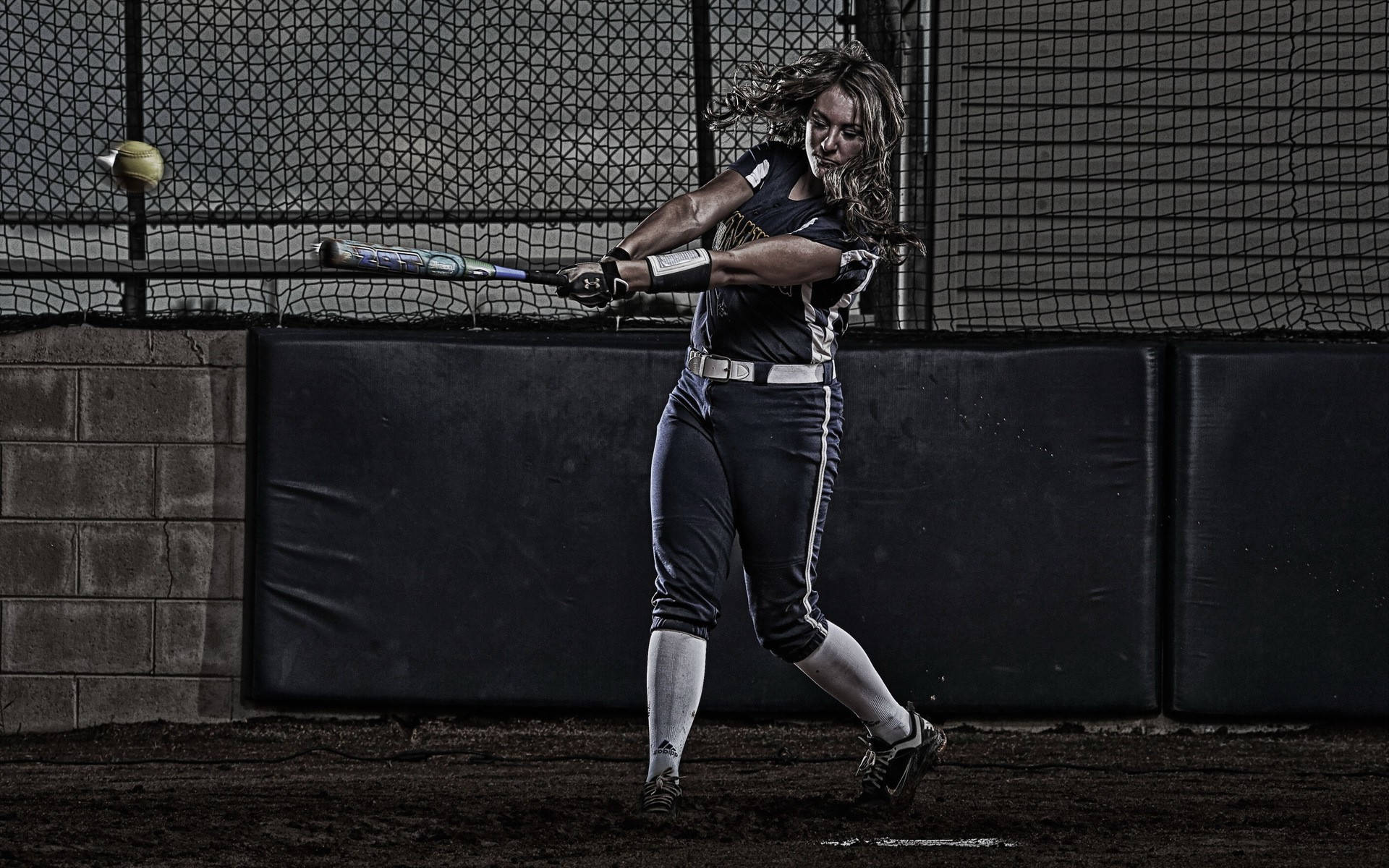 Cute Softball Girl Poster, female softball player, bat, Full HD Desktop Wallpaper
