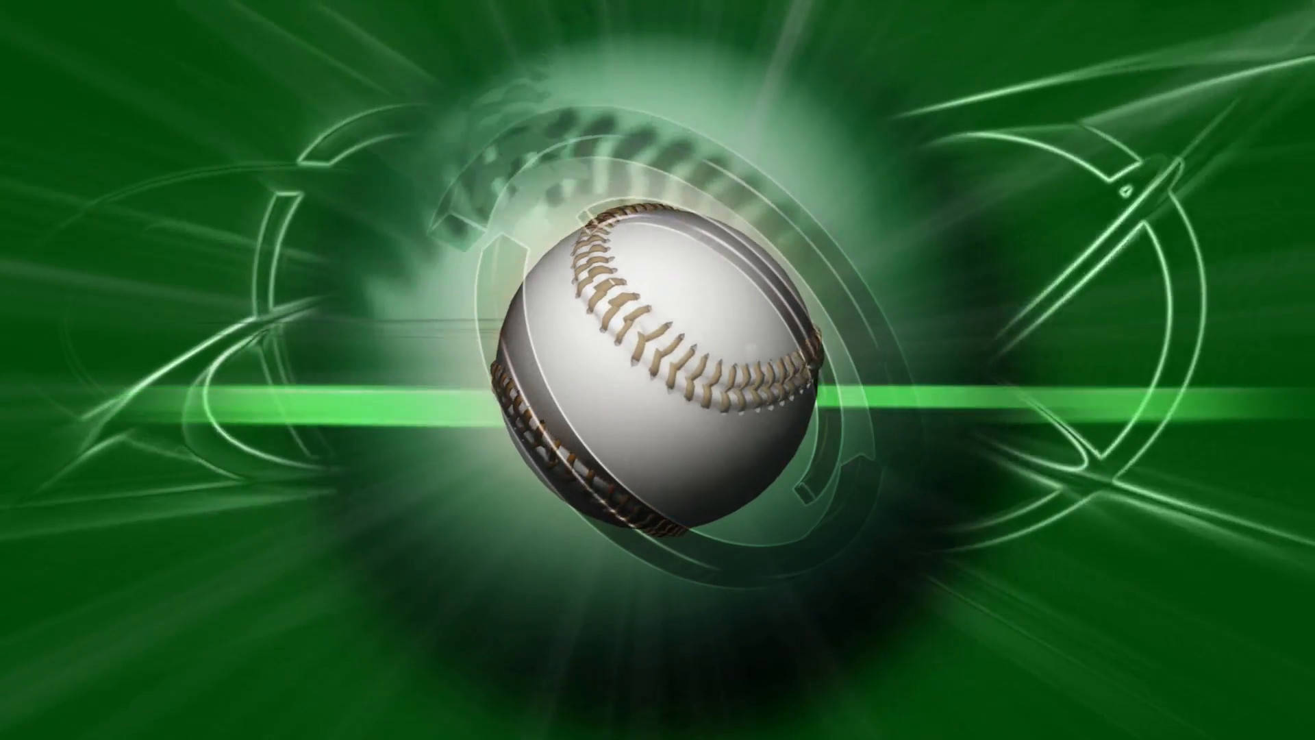 Cute Softball, green, glowing lines, Full HD Desktop Wallpaper