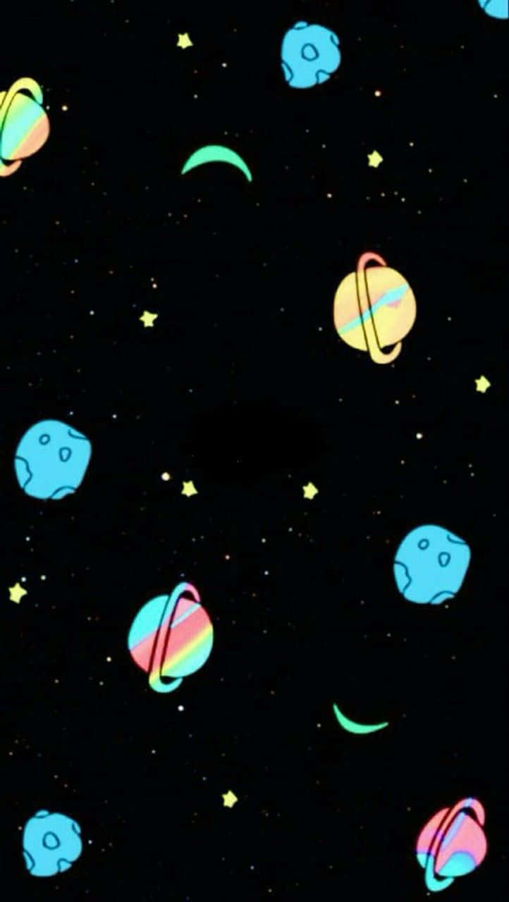 cosmic adventure, explorer, cartoon planets, HD Phone Wallpaper