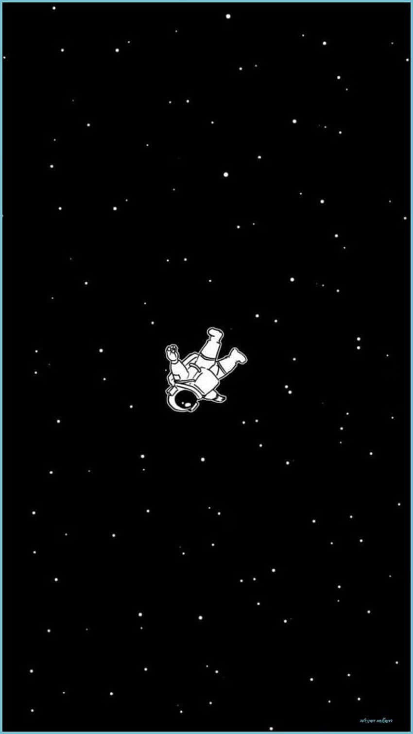 Cute Space, astronaut, star-filled black void, HD Phone Wallpaper