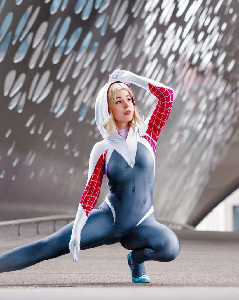 Spider Gwen, cosplayer, Spider Gwen suit, SD Phone Wallpaper