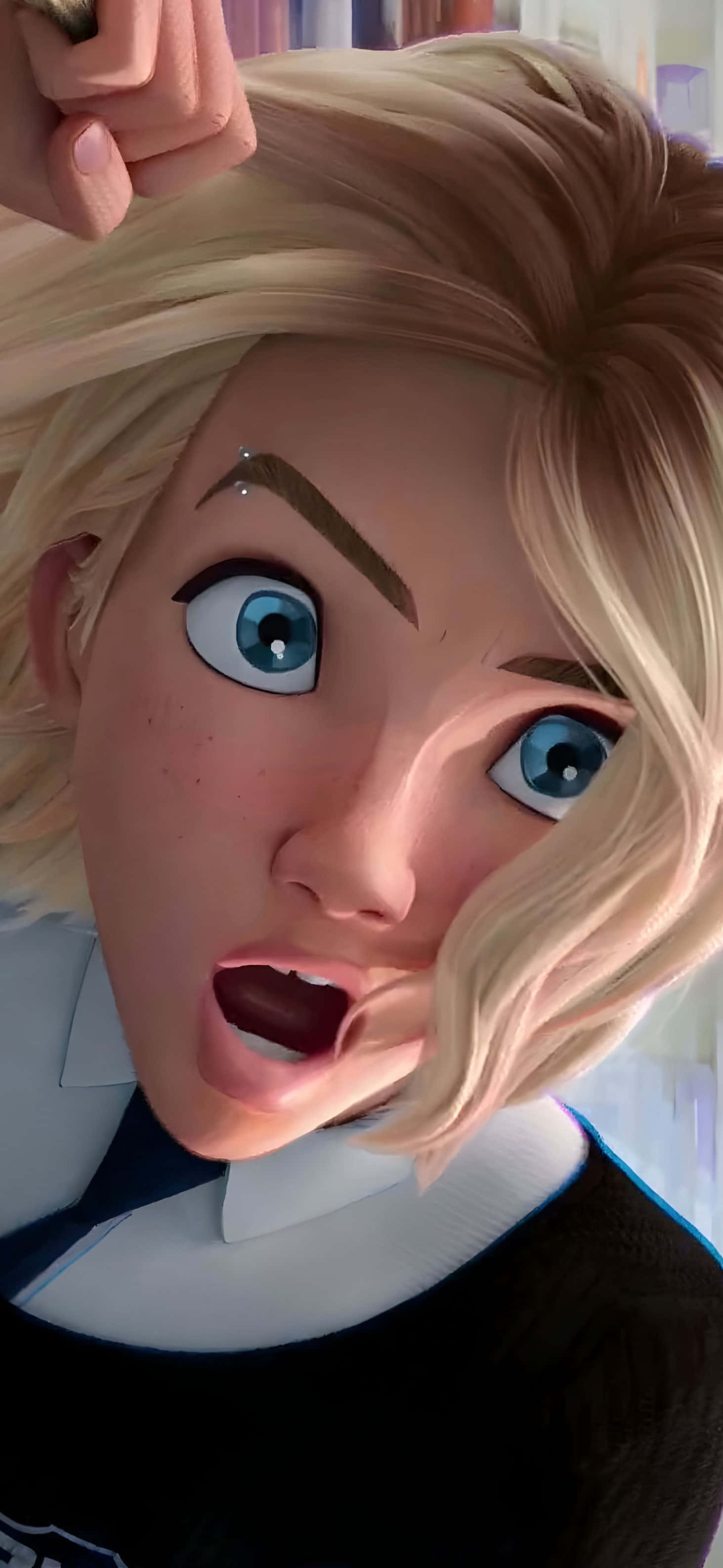 Spider Gwen, blonde, blue eyes, 2K Phone Wallpaper