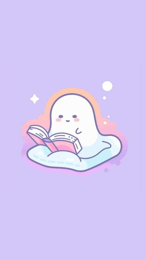 cute ghost, white ghost, rosy cheeks, SD Phone Wallpaper