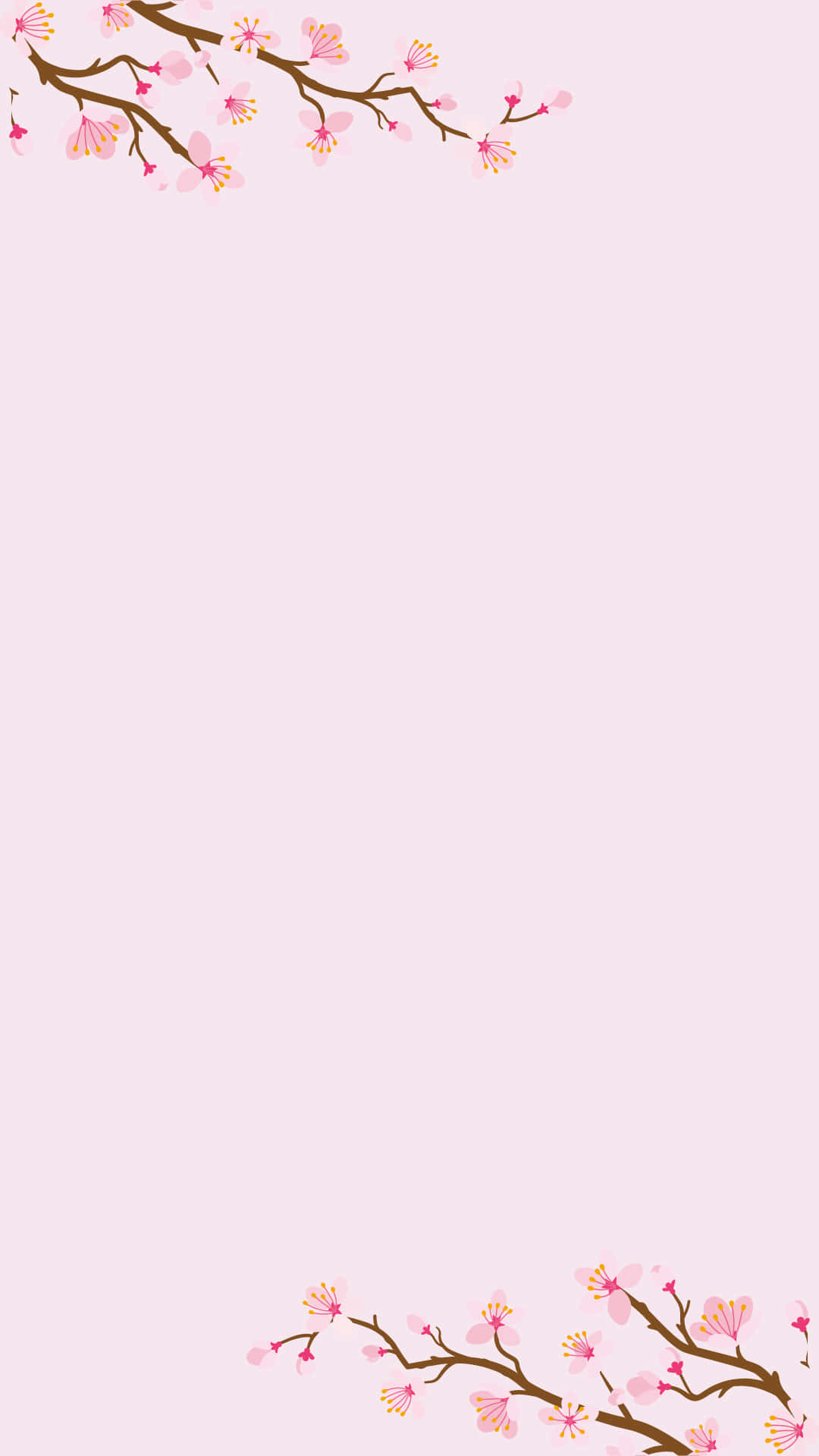 iPhone, pink cherry blossom branches, soft lavender background, Full HD Phone Wallpaper