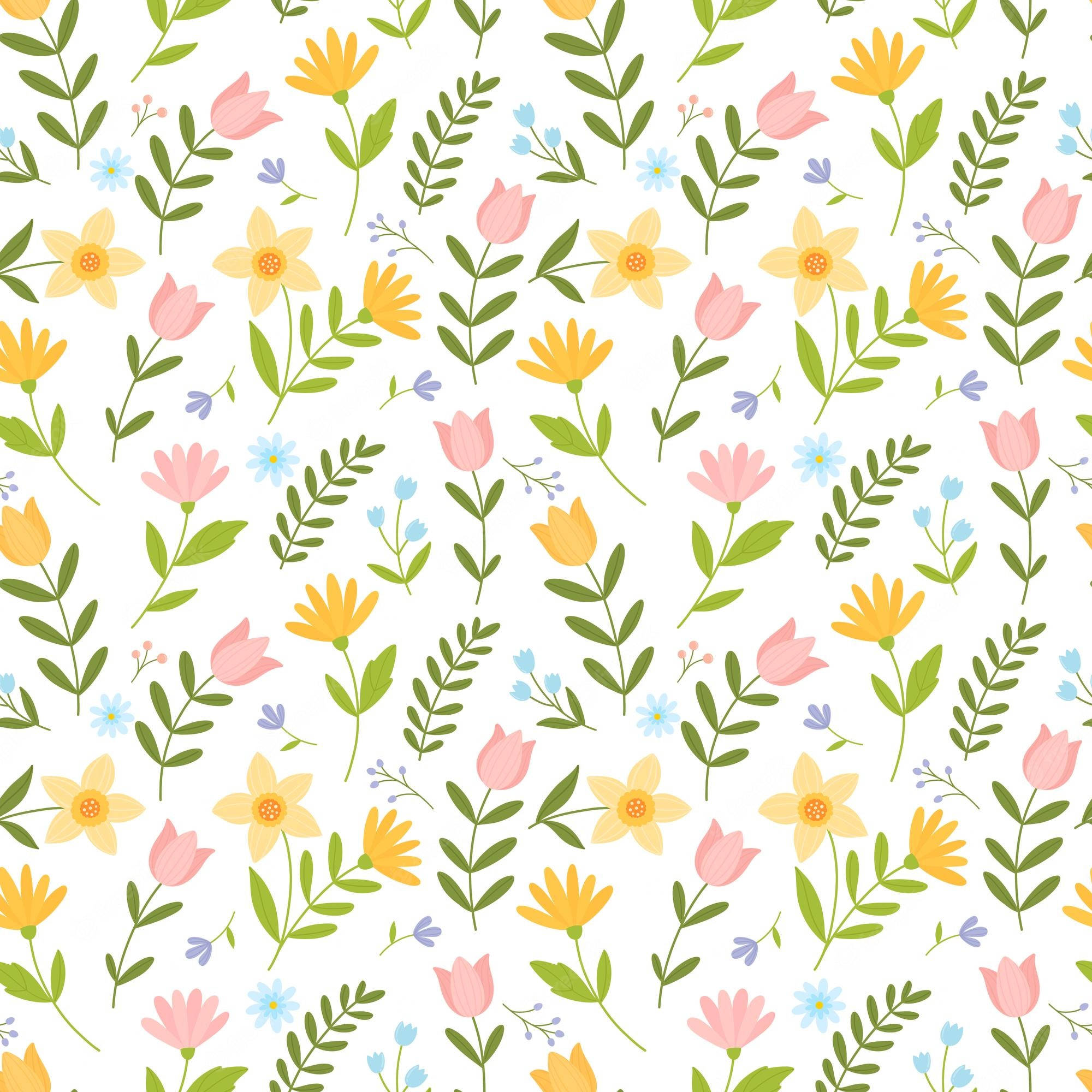 Cute Spring Phone, pink, yellow, Full HD Desktop Wallpaper