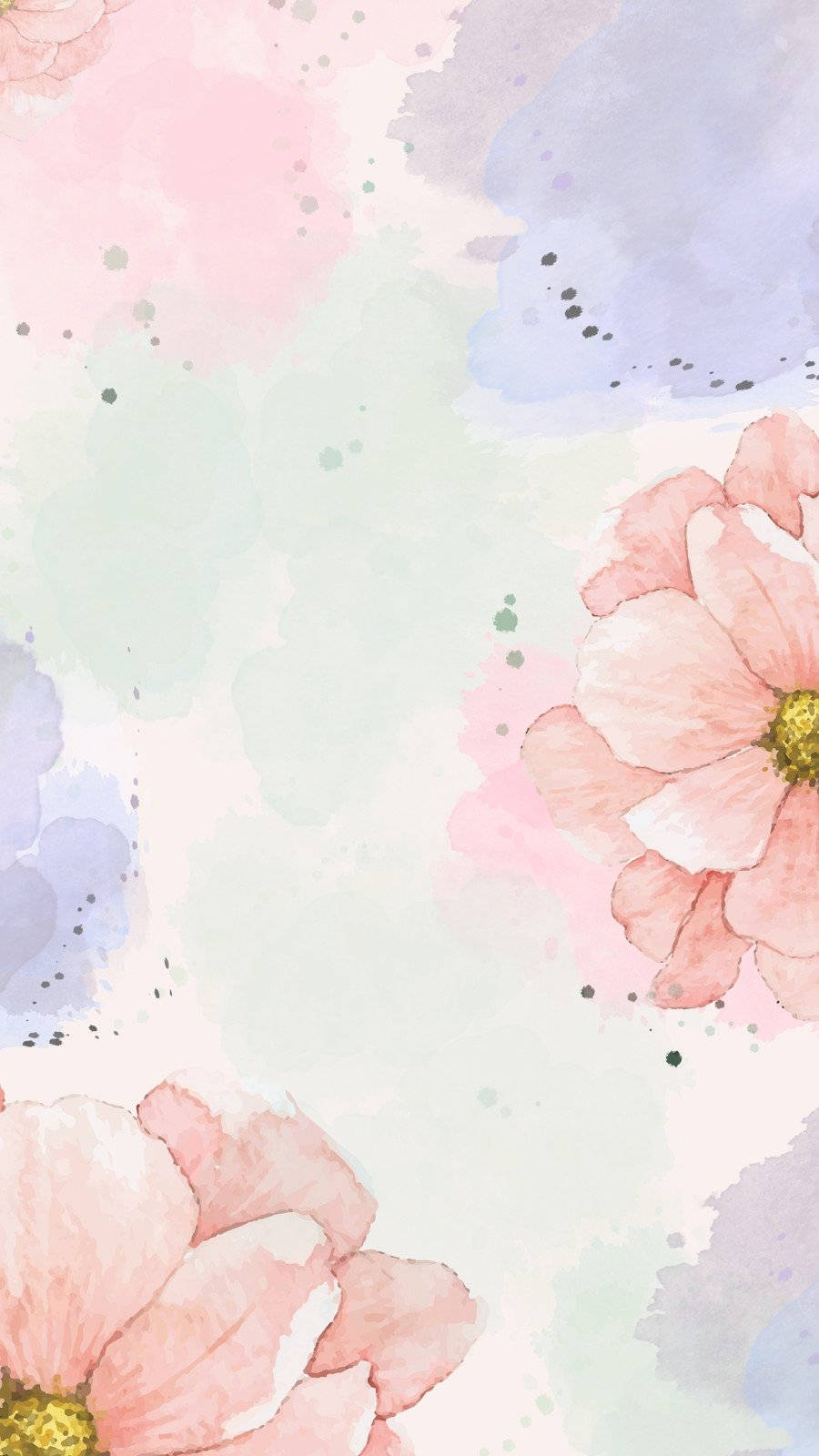 cute spring phone, soft watercolor flowers, pink, HD Phone Wallpaper