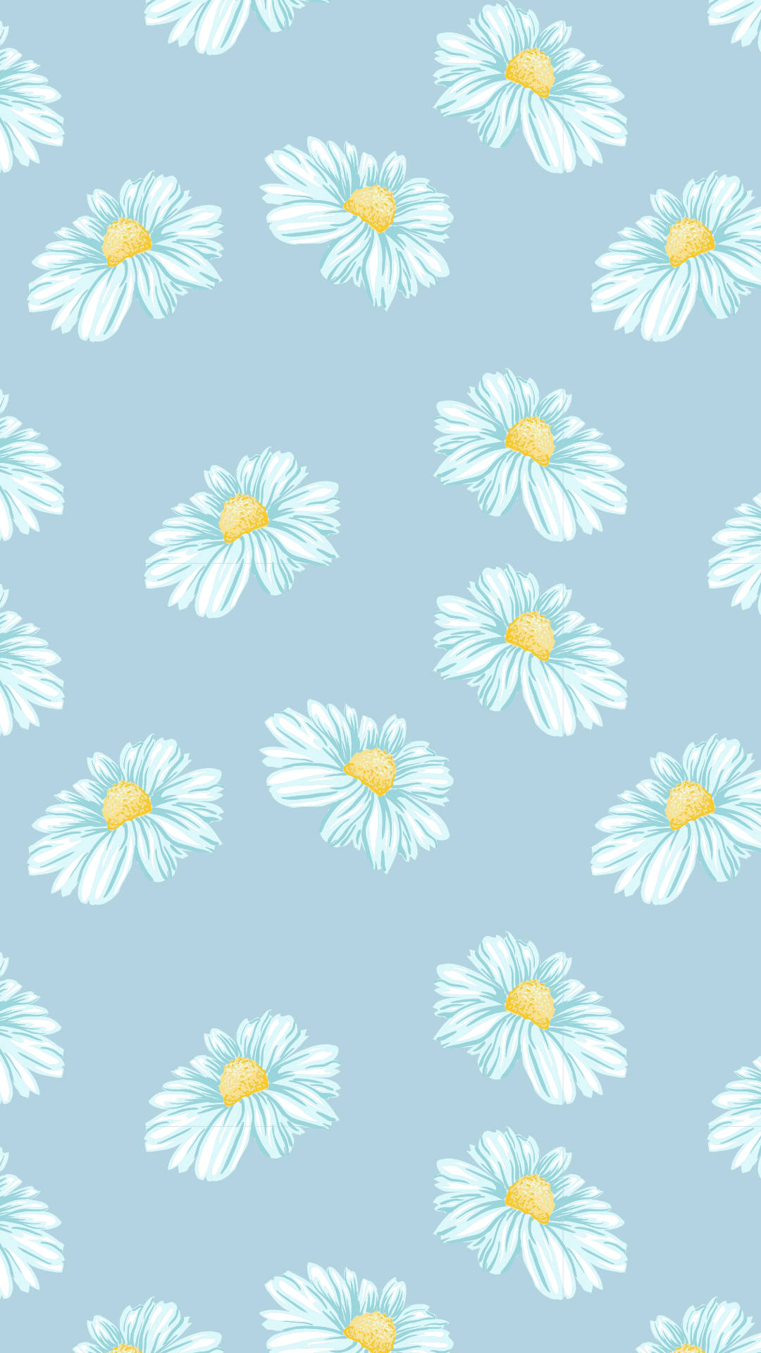 Cute Spring Phone, white daisies, yellow centers, Full HD Phone Wallpaper