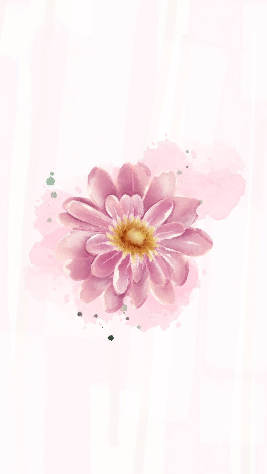 Dahlia Flower, pink watercolor, yellow center, HD Phone Wallpaper