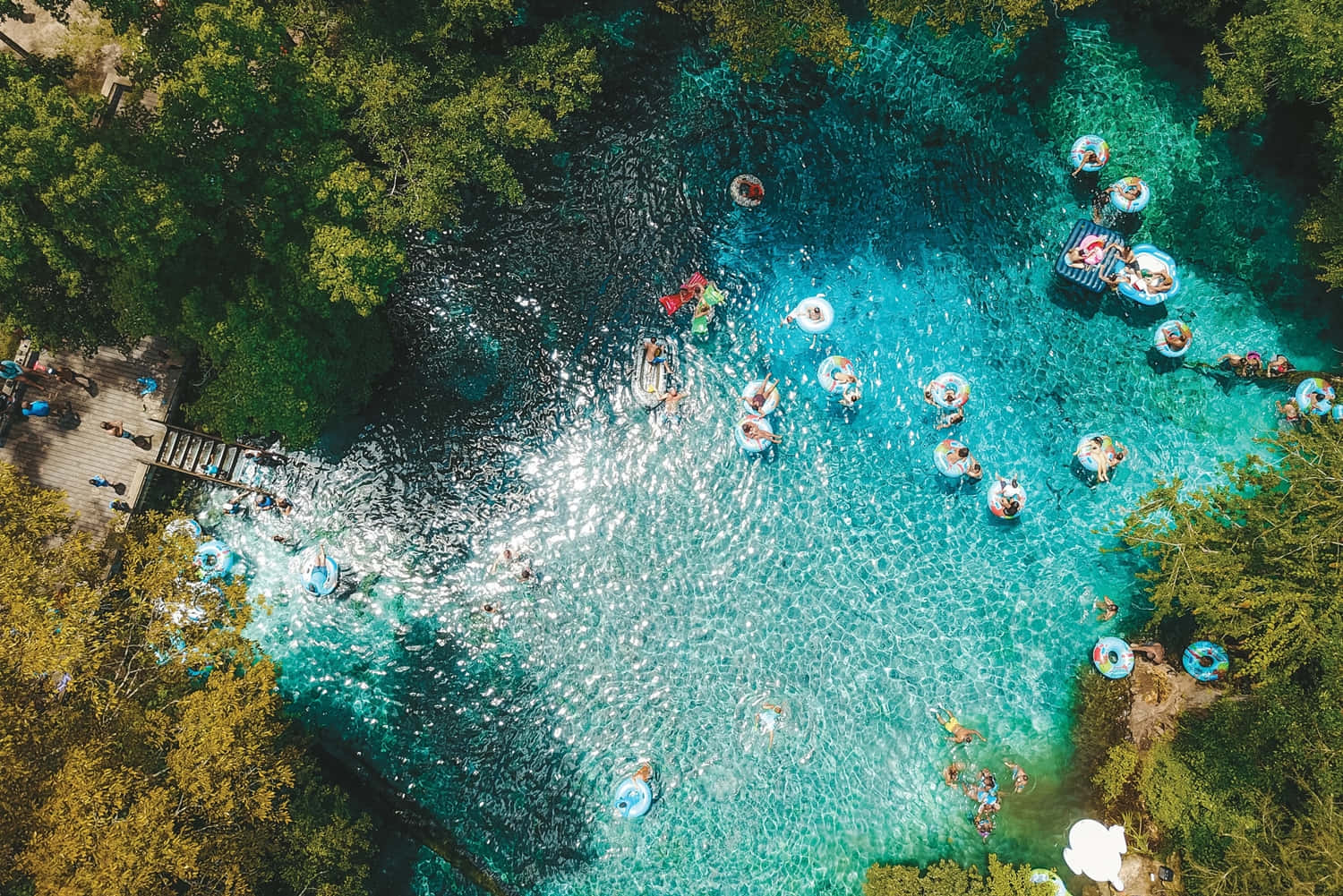 spring outdoors, turquoise river, lush green trees, HD Desktop Wallpaper