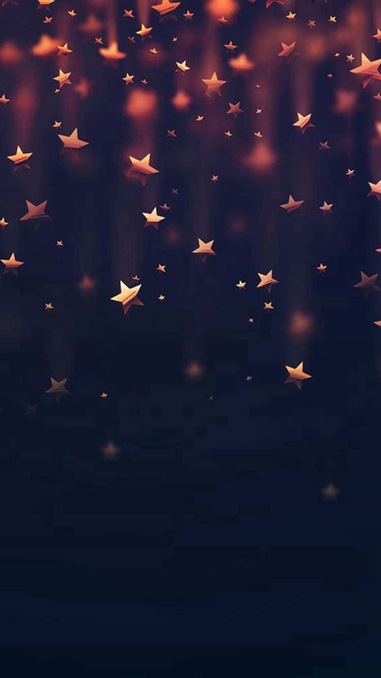 gradient gold, cute stars, deep navy backdrop, HD Phone Wallpaper