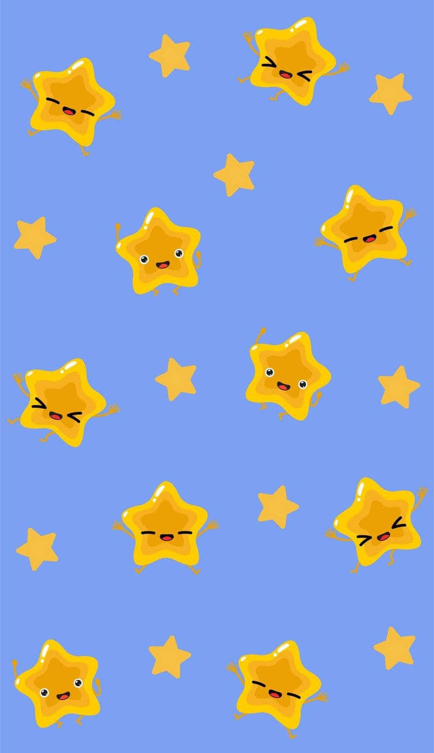 Cute Stars, happy face, yellow, HD Phone Wallpaper