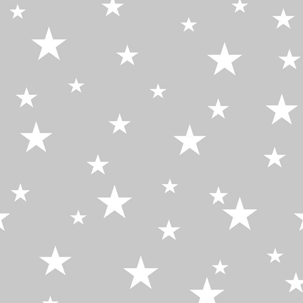 white cute stars pattern, soft gray background, scattered pattern, SD Desktop Wallpaper