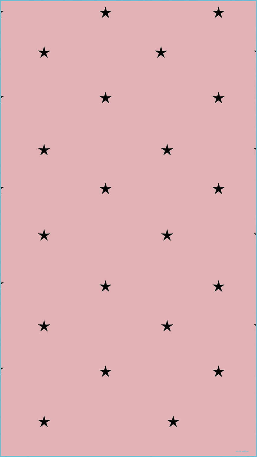small black cute stars pattern, soft pink background, scattered black stars, HD Phone Wallpaper