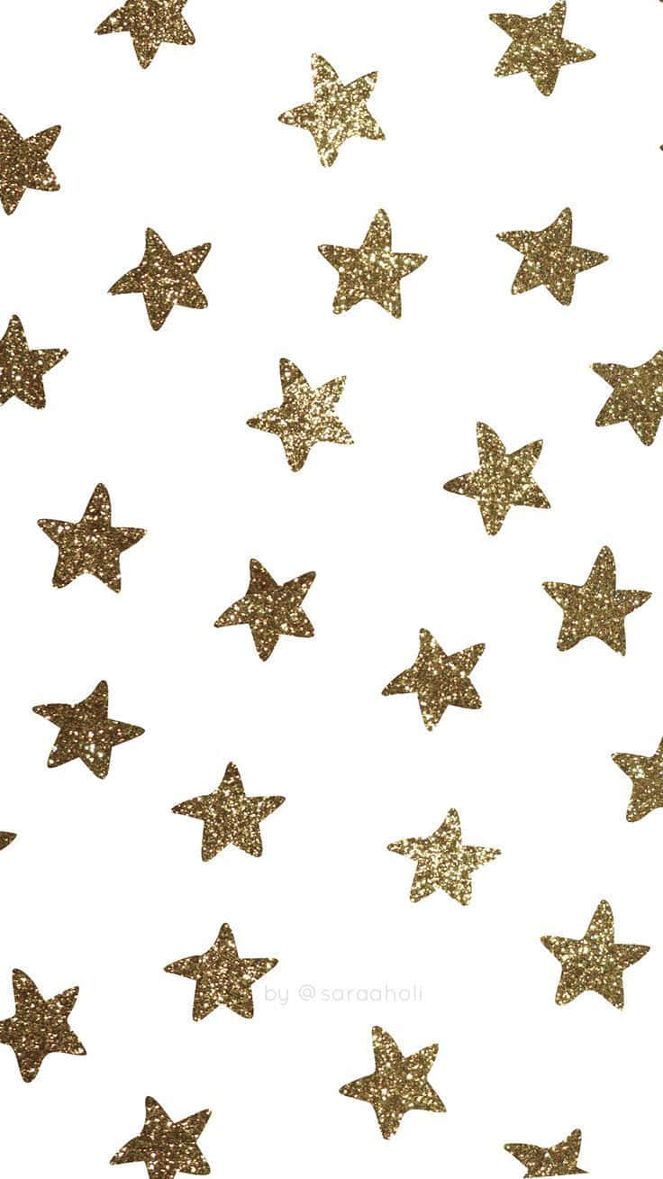 gold glitters, golden glitter stars, clean white background, HD Phone Wallpaper