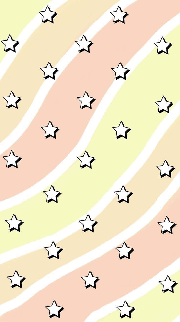 pastel waves, diagonal stripes, white outlined stars, HD Phone Wallpaper
