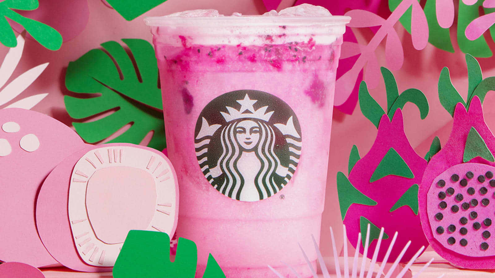 Starbucks, pink dragon frozen drinks, frappuccino, HD Desktop Wallpaper