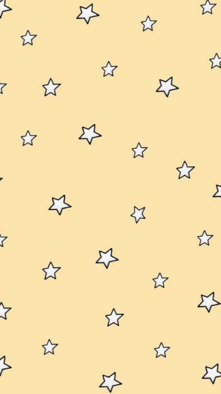cute stars, night sky, white outlined stars, HD Phone Wallpaper