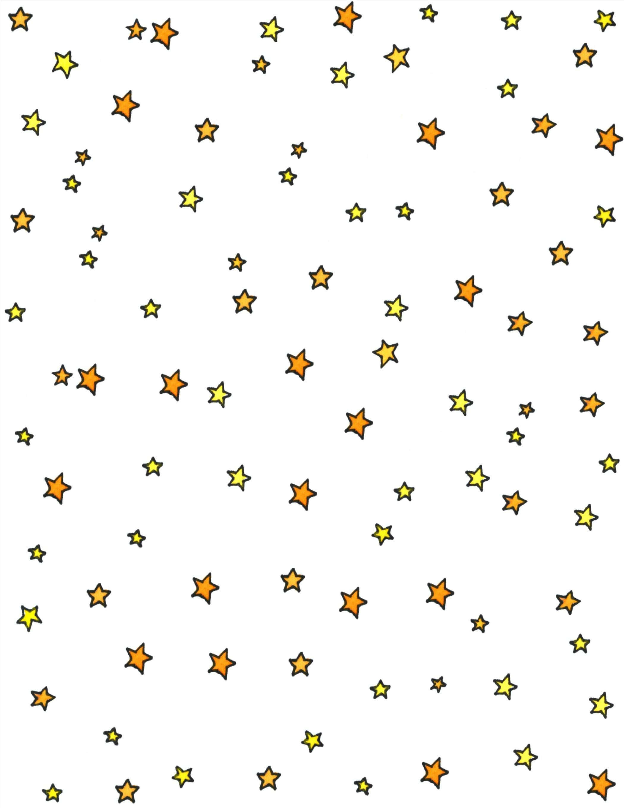 cute stars, yellow stars, orange stars, 2K Phone Wallpaper
