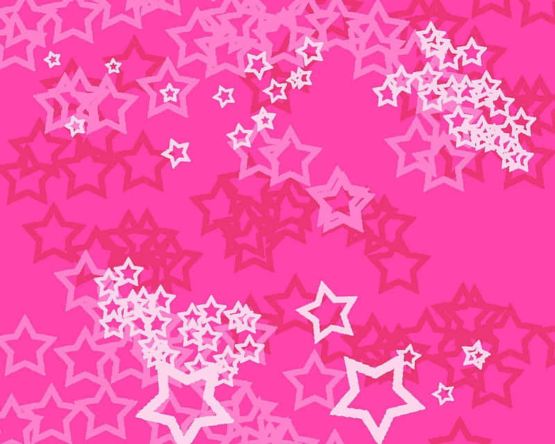 Cute Stars, pink background, white outlined stars, SD Desktop Wallpaper