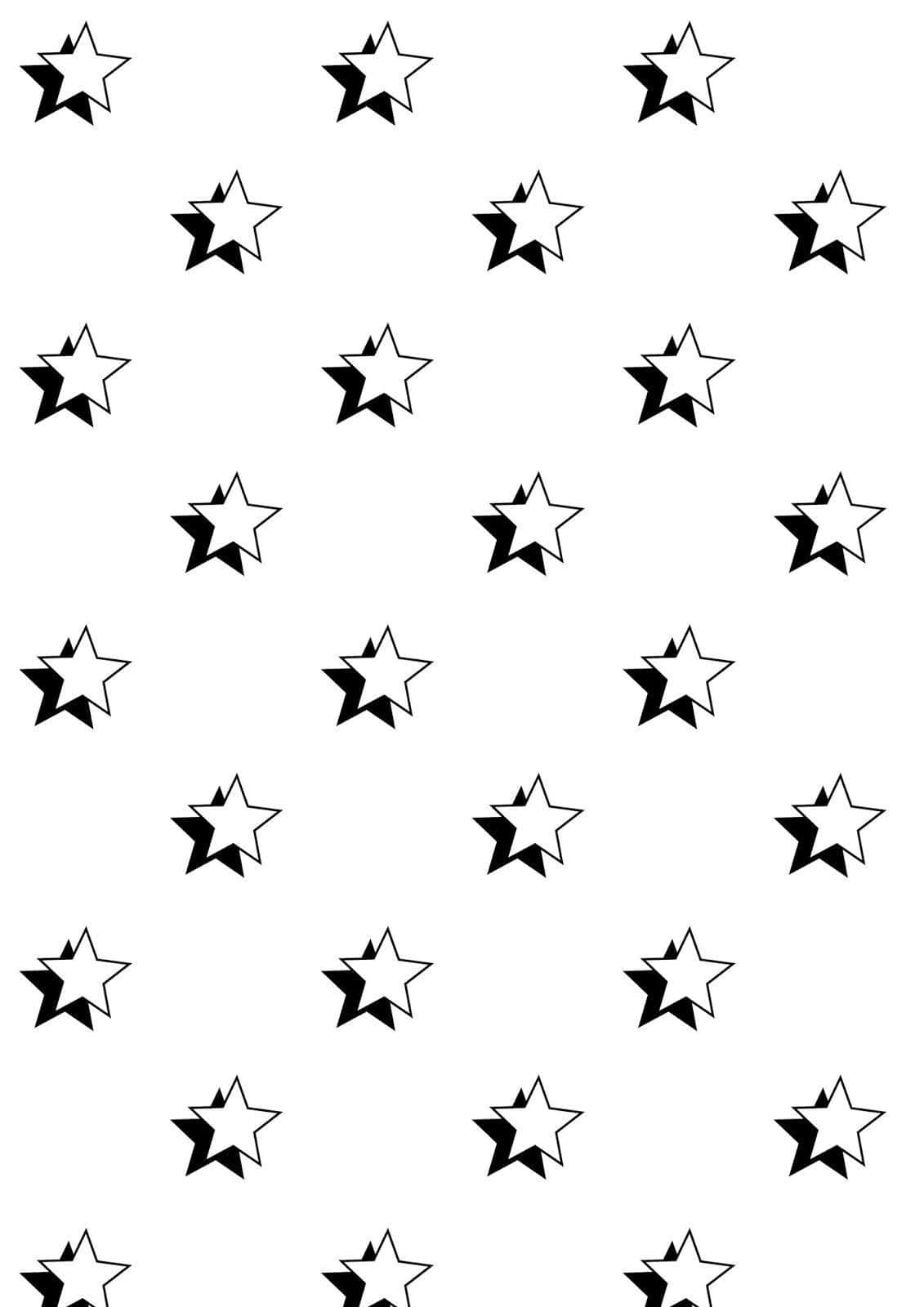 cute stars, bold black outlined stars, plain white background, HD Phone Wallpaper