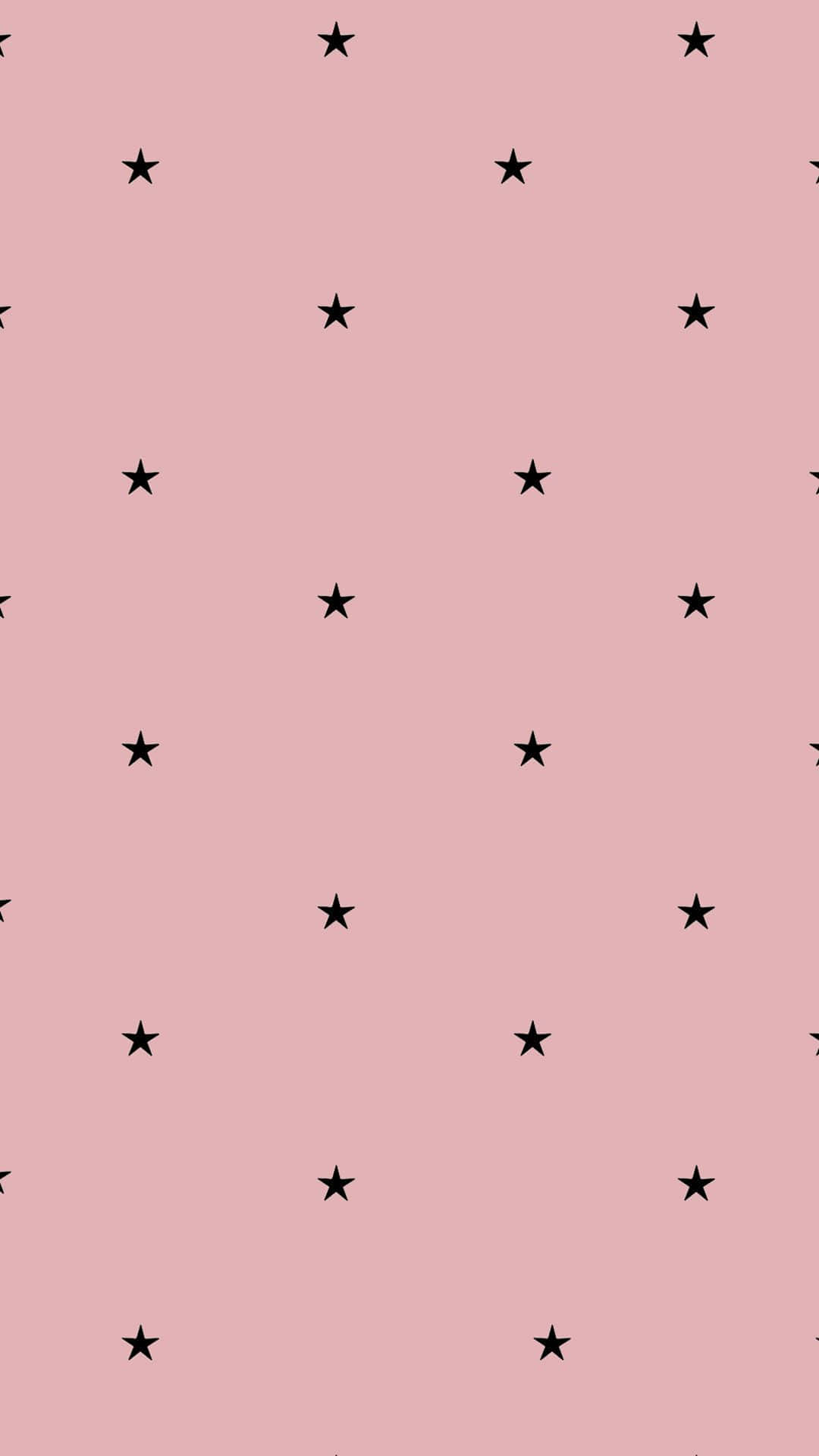 Cute Stars, soft pink background, scattered black stars, Full HD Phone Wallpaper