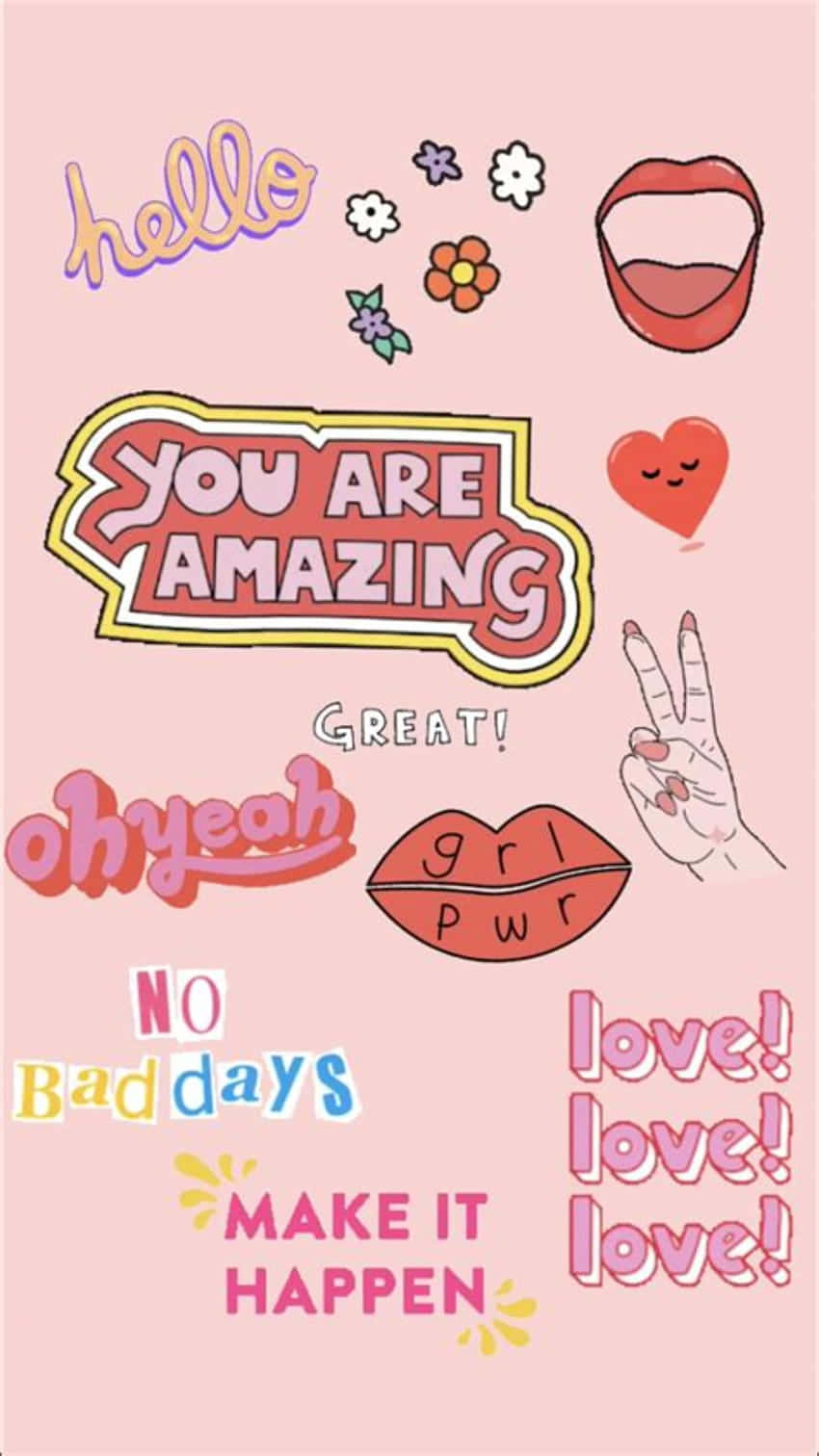 pink, hearts, lips, HD Phone Wallpaper
