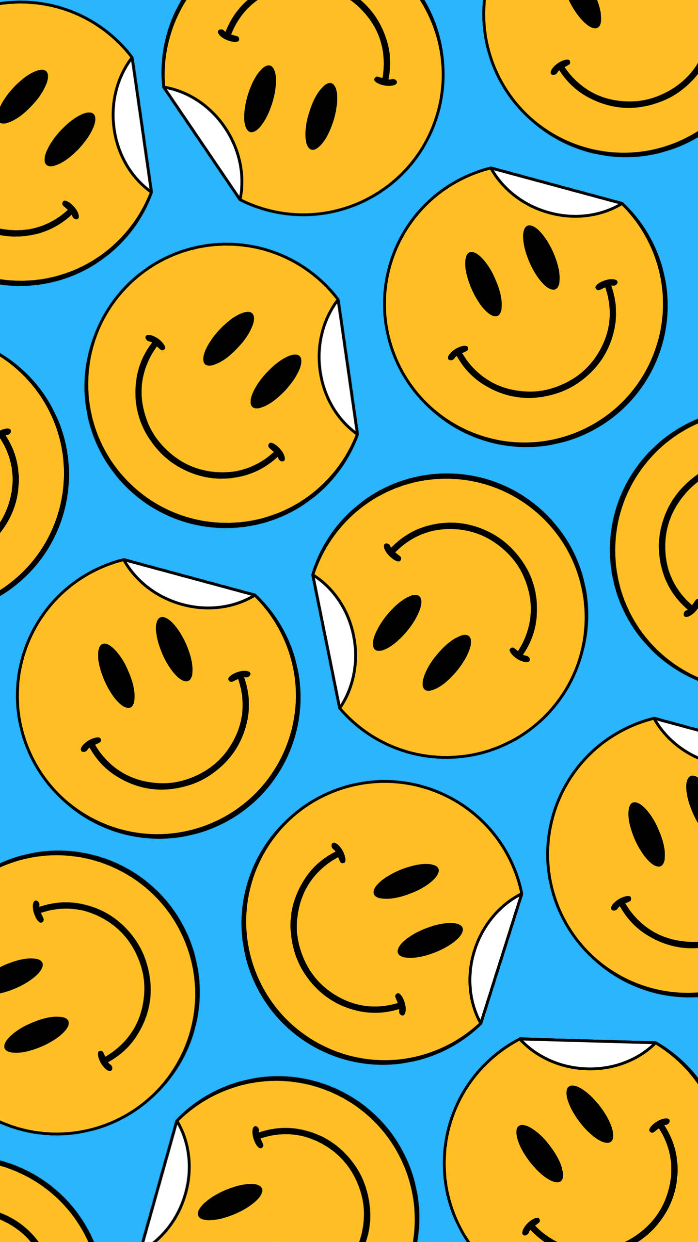 80s retro vintage, smiling face, bright yellow, 2K Phone Wallpaper